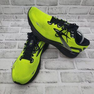 Brooks Ghost 15 Running Shoes Sneakers Neon Yellow Black Men's Size 10.5